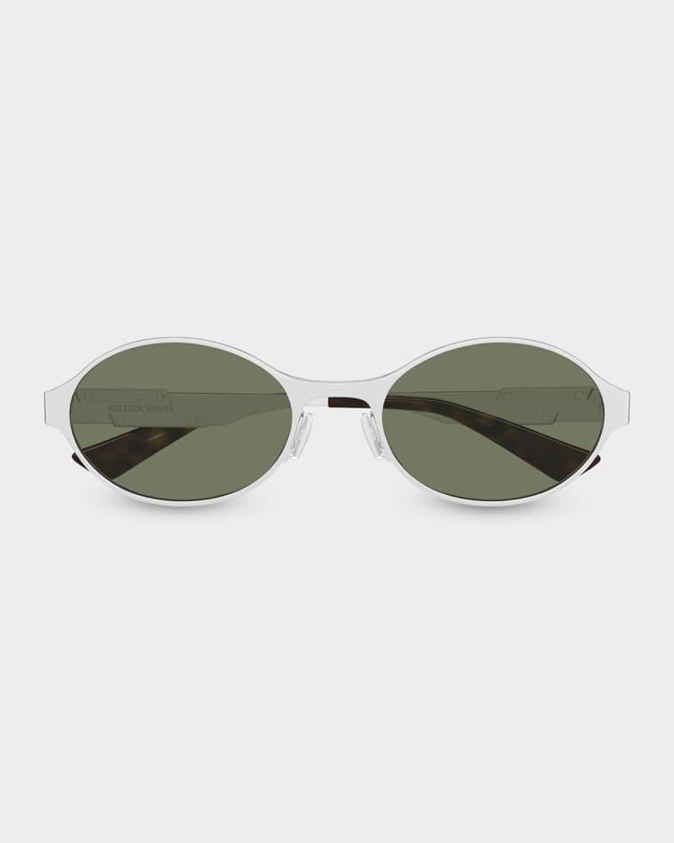 55mm Metal Oval Sunglasses by BOTTEGA VENETA