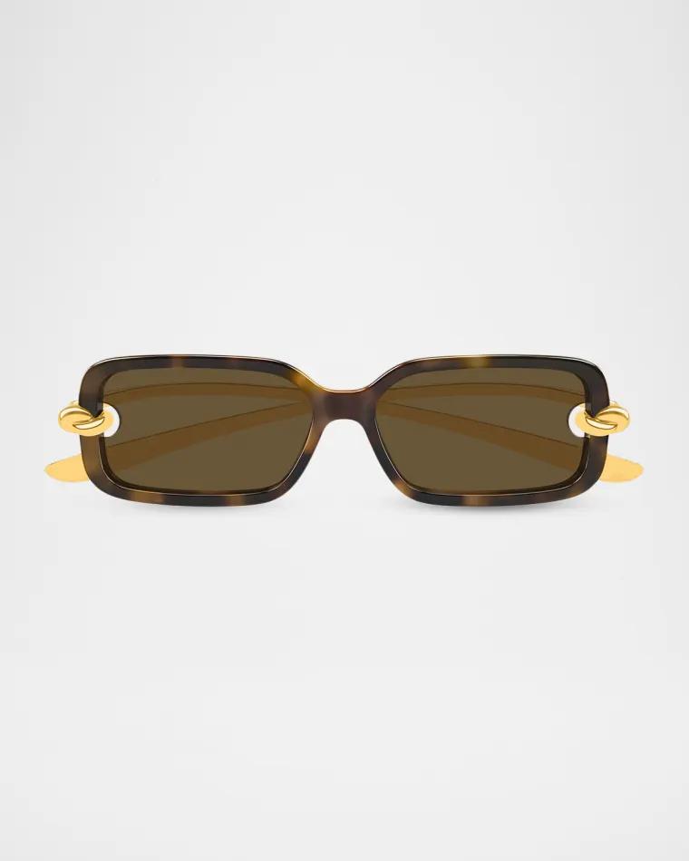 56mm Bio-Injected Rectangular Sunglasses by BOTTEGA VENETA