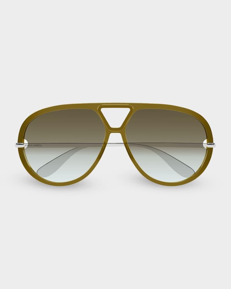 63mm Acetate & metal Aviator Sunglasses by BOTTEGA VENETA