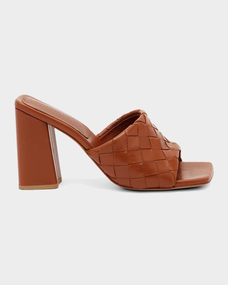 90mm Parco Intrecciato Leather Mule Sandals by BOTTEGA VENETA