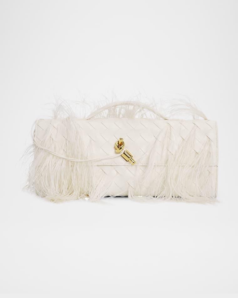 Andiamo Feather Leather Clutch Bag by BOTTEGA VENETA