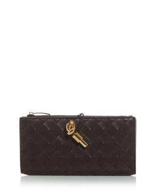 Andiamo Intrecciato Leather Long Wallet by BOTTEGA VENETA