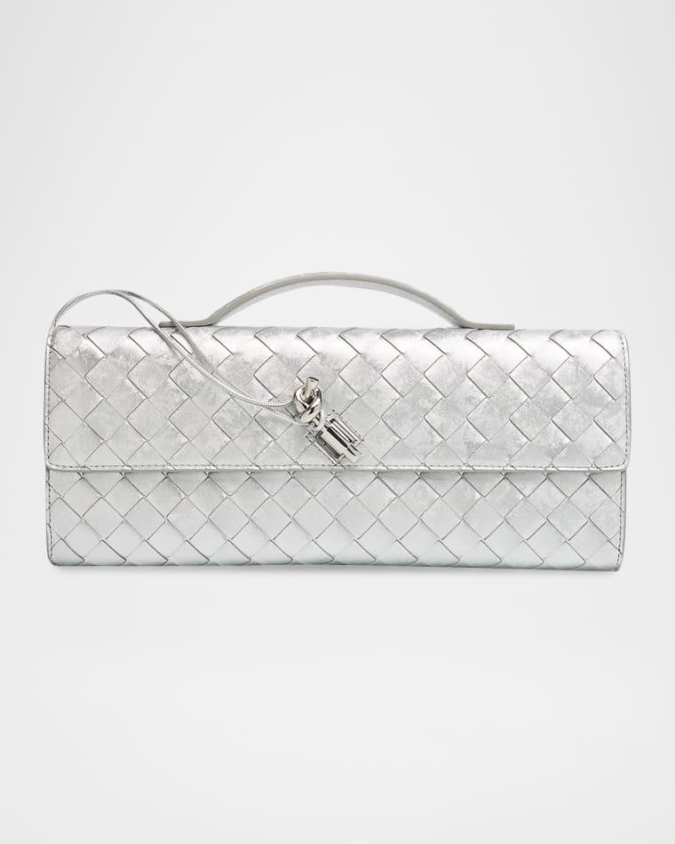 Andiamo Laminated Leather Clutch Bag by BOTTEGA VENETA Andiamo Laminated Leather Clutch Bag by BOTTEGA VENETA