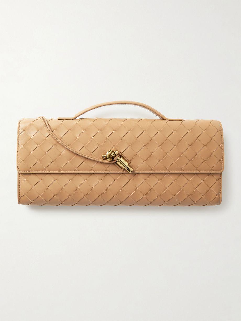 Andiamo intrecciato leather clutch by BOTTEGA VENETA