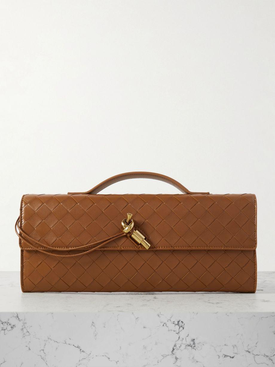 Andiamo long Intrecciato leather clutch by BOTTEGA VENETA
