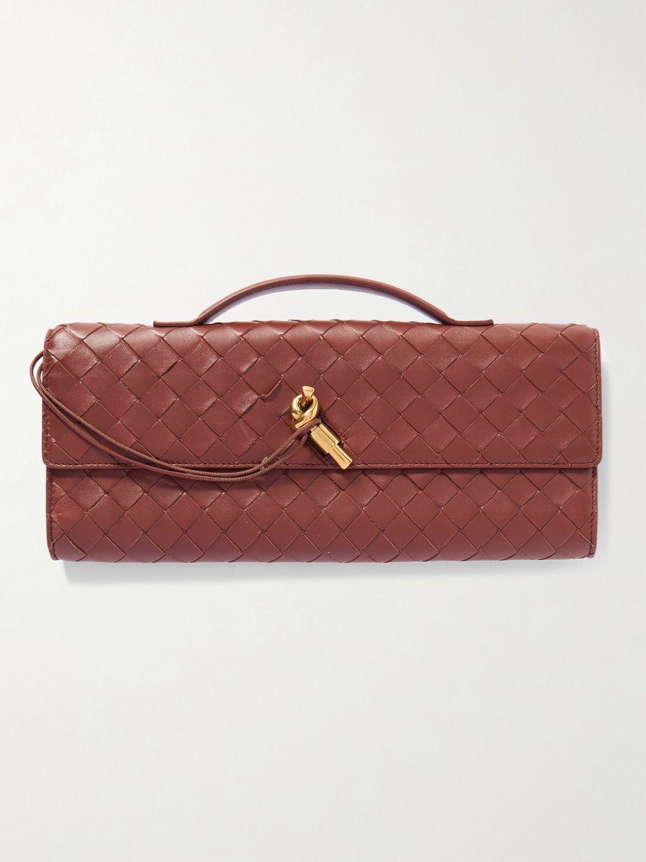 Andiamo long Intrecciato leather clutch by BOTTEGA VENETA