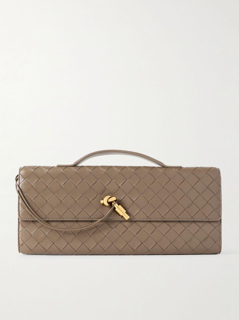 Andiamo long Intrecciato leather clutch by BOTTEGA VENETA