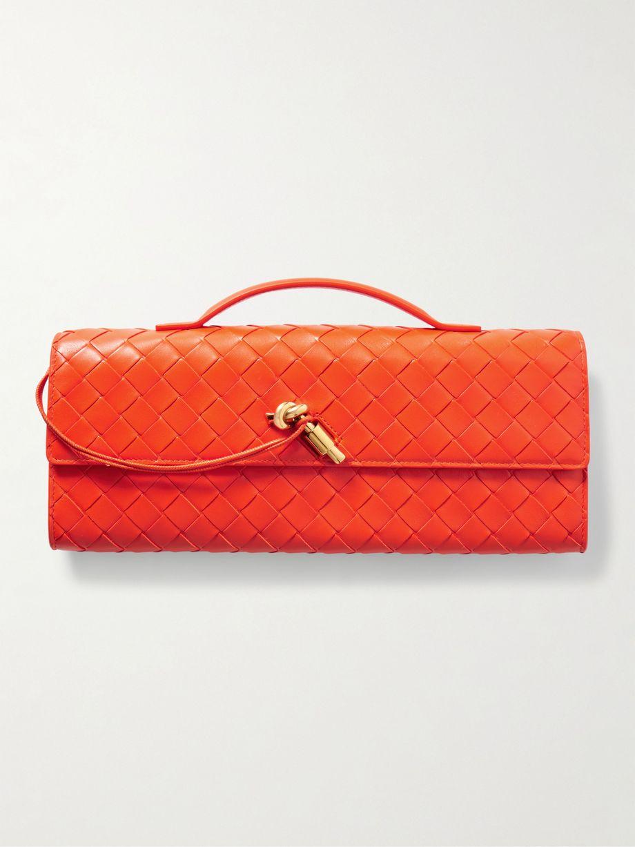 Andiamo long Intrecciato leather clutch by BOTTEGA VENETA