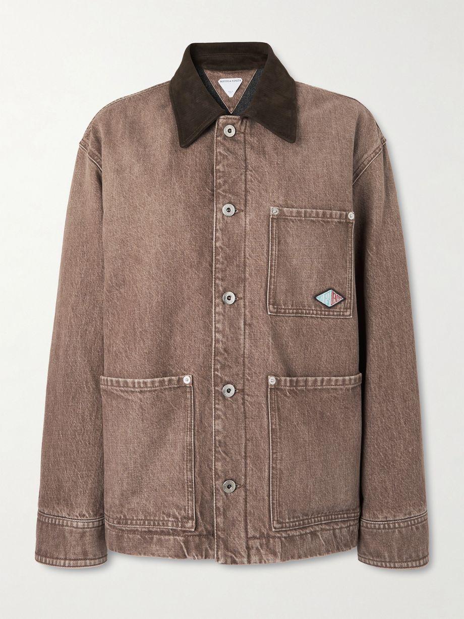 Appliquéd suede-trimmed denim jacket by BOTTEGA VENETA