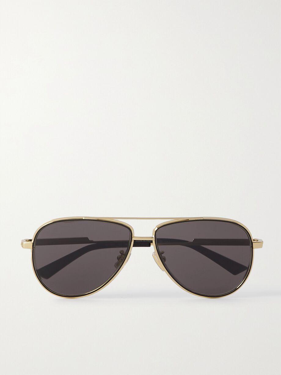 Aviator-style gold-tone sunglasses by BOTTEGA VENETA