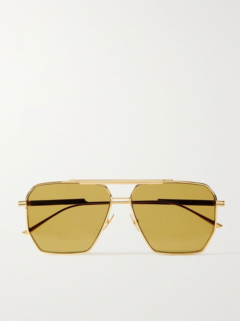 Aviator-style gold-tone sunglasses by BOTTEGA VENETA