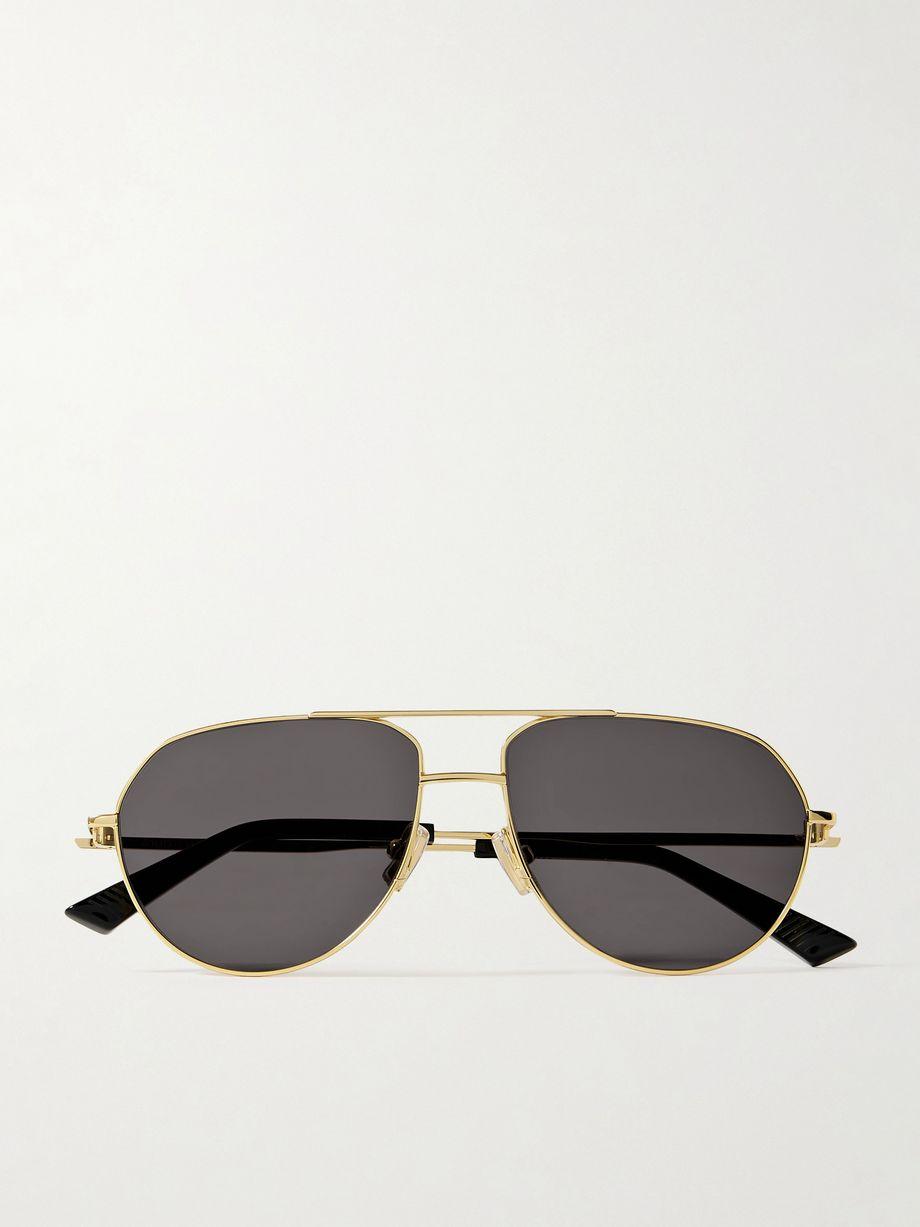 Aviator-style gold-tone sunglasses by BOTTEGA VENETA