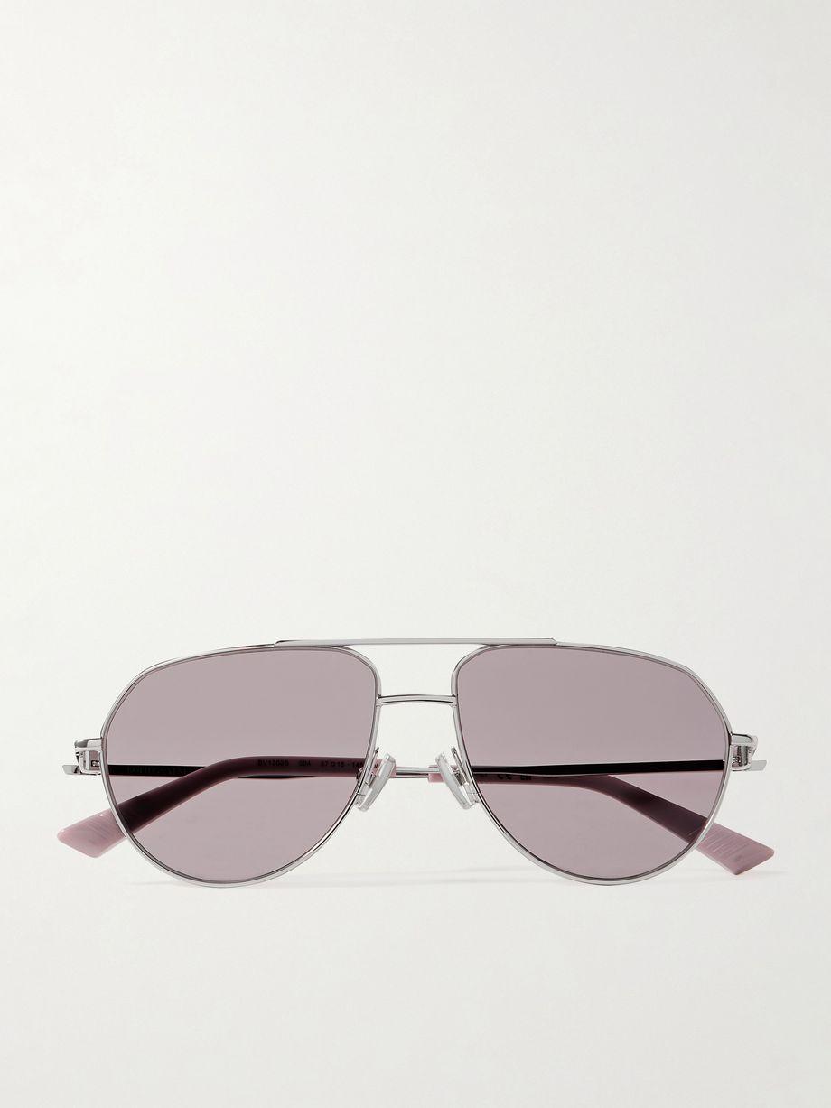 Aviator-style silver-tone sunglasses by BOTTEGA VENETA
