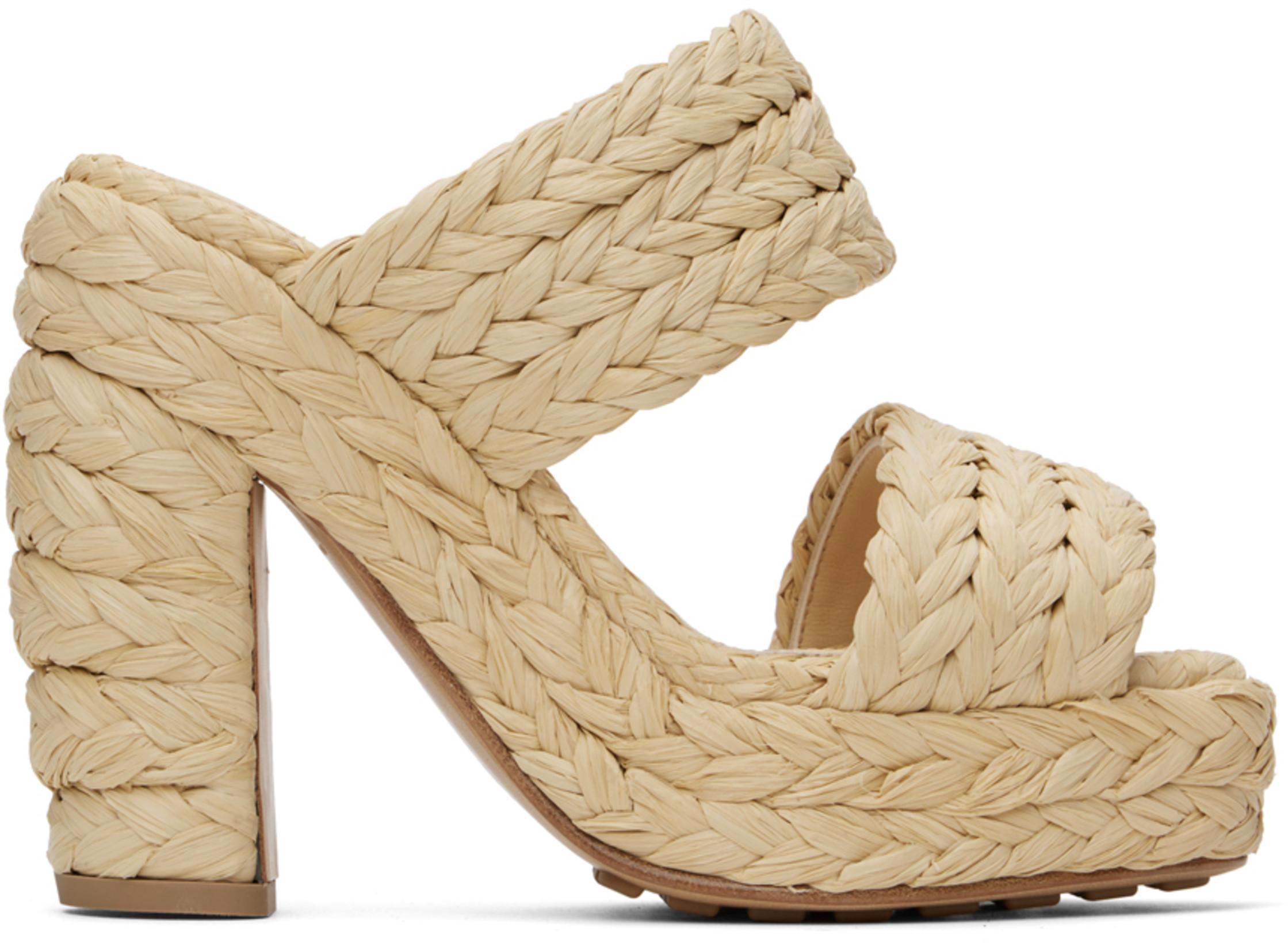 Beige Canalazzo Sandals by BOTTEGA VENETA