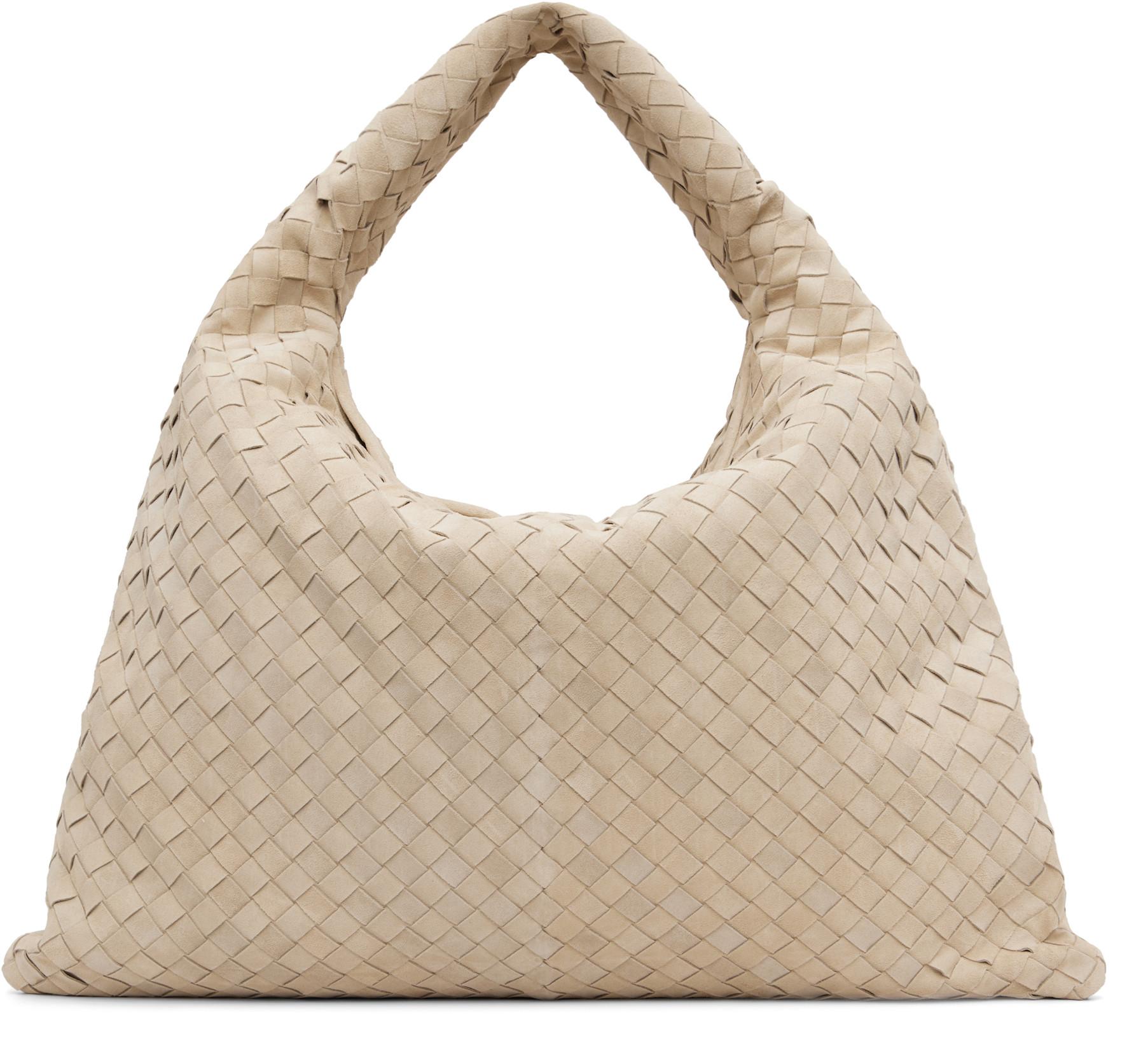 Beige Large Hop Bag by BOTTEGA VENETA