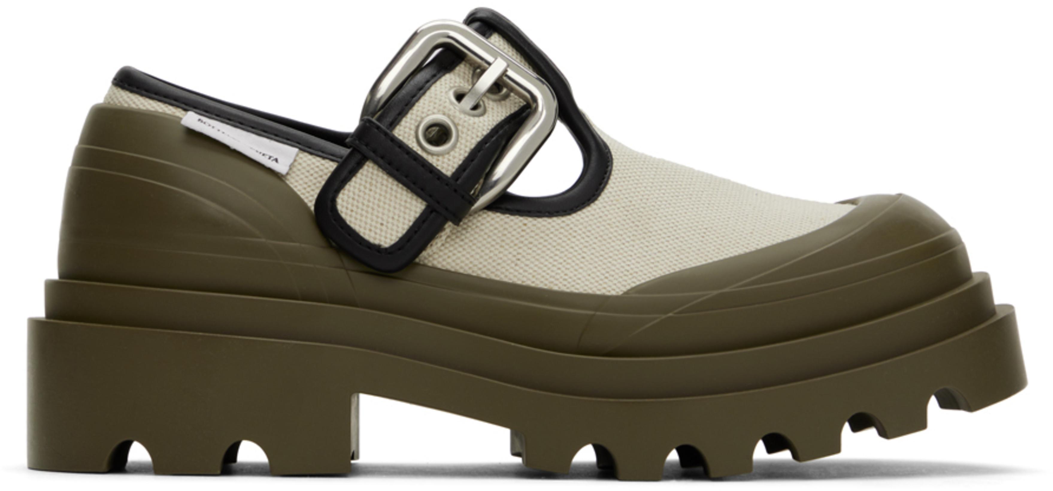 Beige & Khaki Trek Mary-Jane Loafers by BOTTEGA VENETA