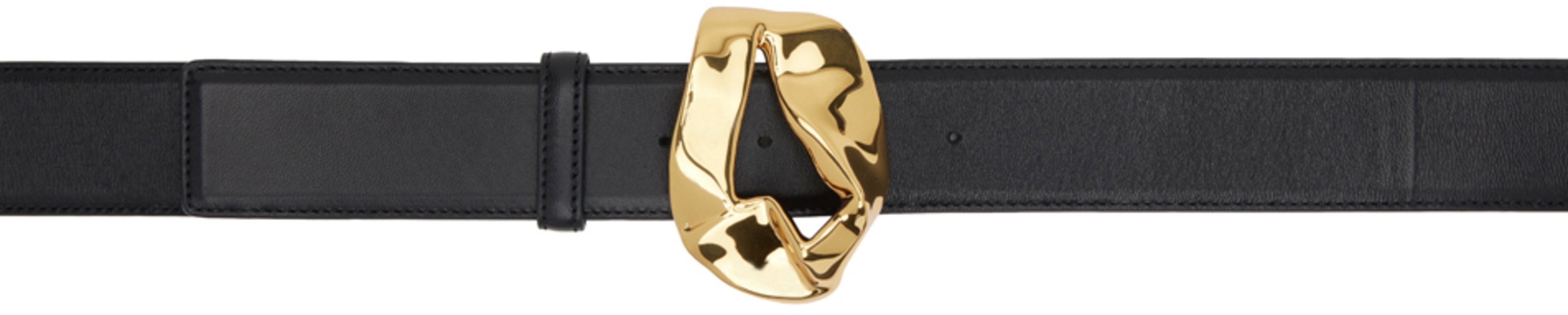 Black Abstract Belt by BOTTEGA VENETA