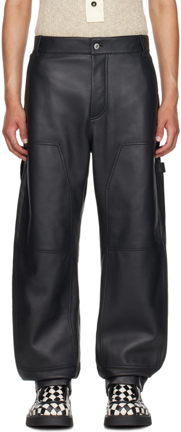 Black Cargo Leather Pants by BOTTEGA VENETA