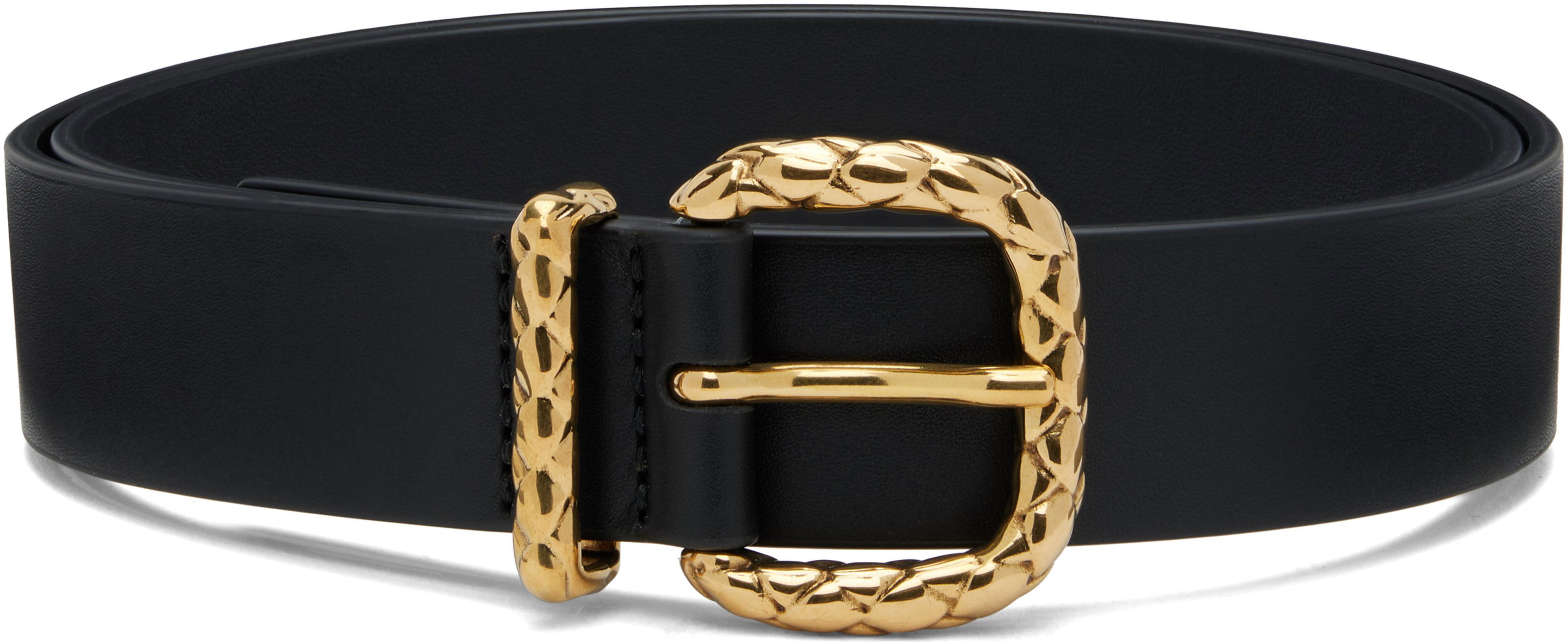 Black Coaxial Loop Belt by BOTTEGA VENETA