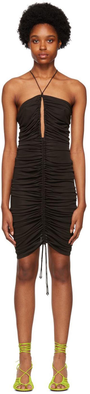 Black Halter Mini Dress by BOTTEGA VENETA