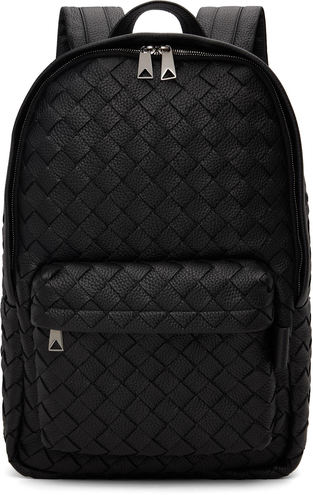 Black Intrecciato Backpack by BOTTEGA VENETA