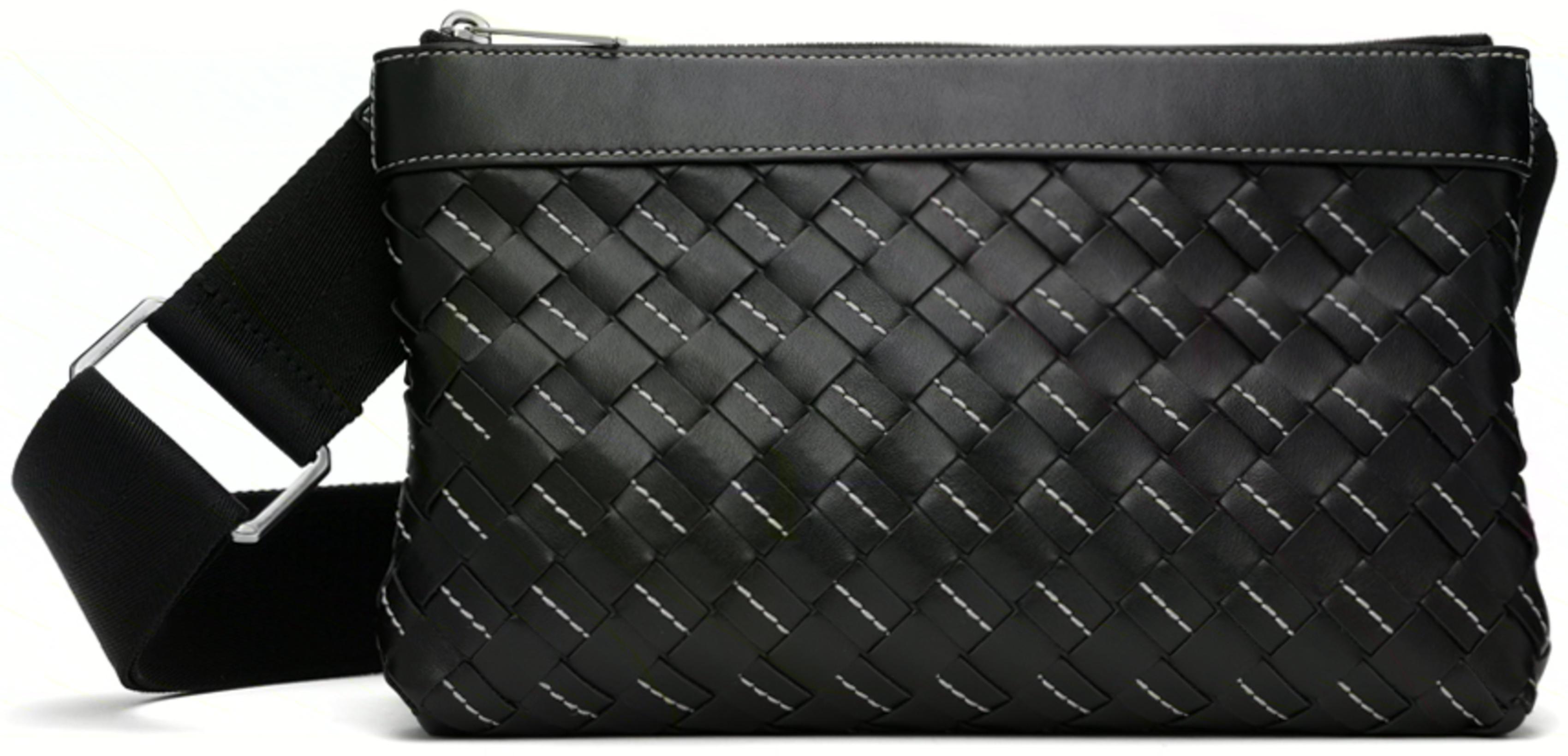Black Intrecciato Convertible Pouch by BOTTEGA VENETA