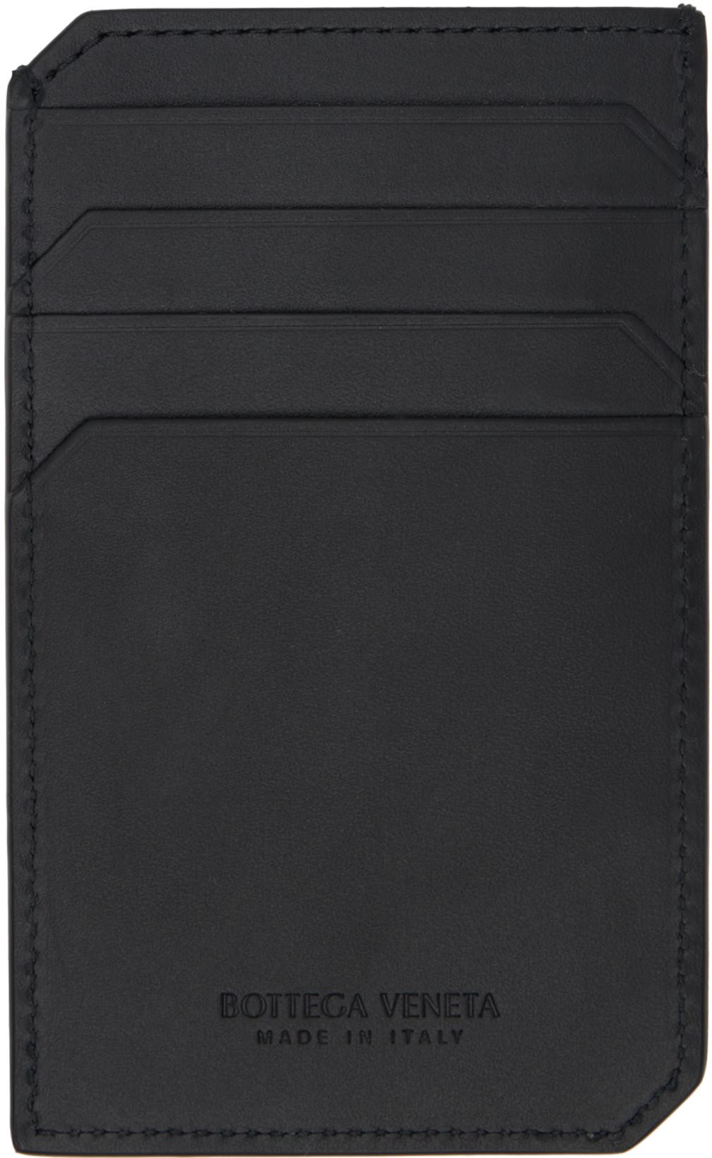 Black Intrecciato Piccolo Vertical Card Holder by BOTTEGA VENETA