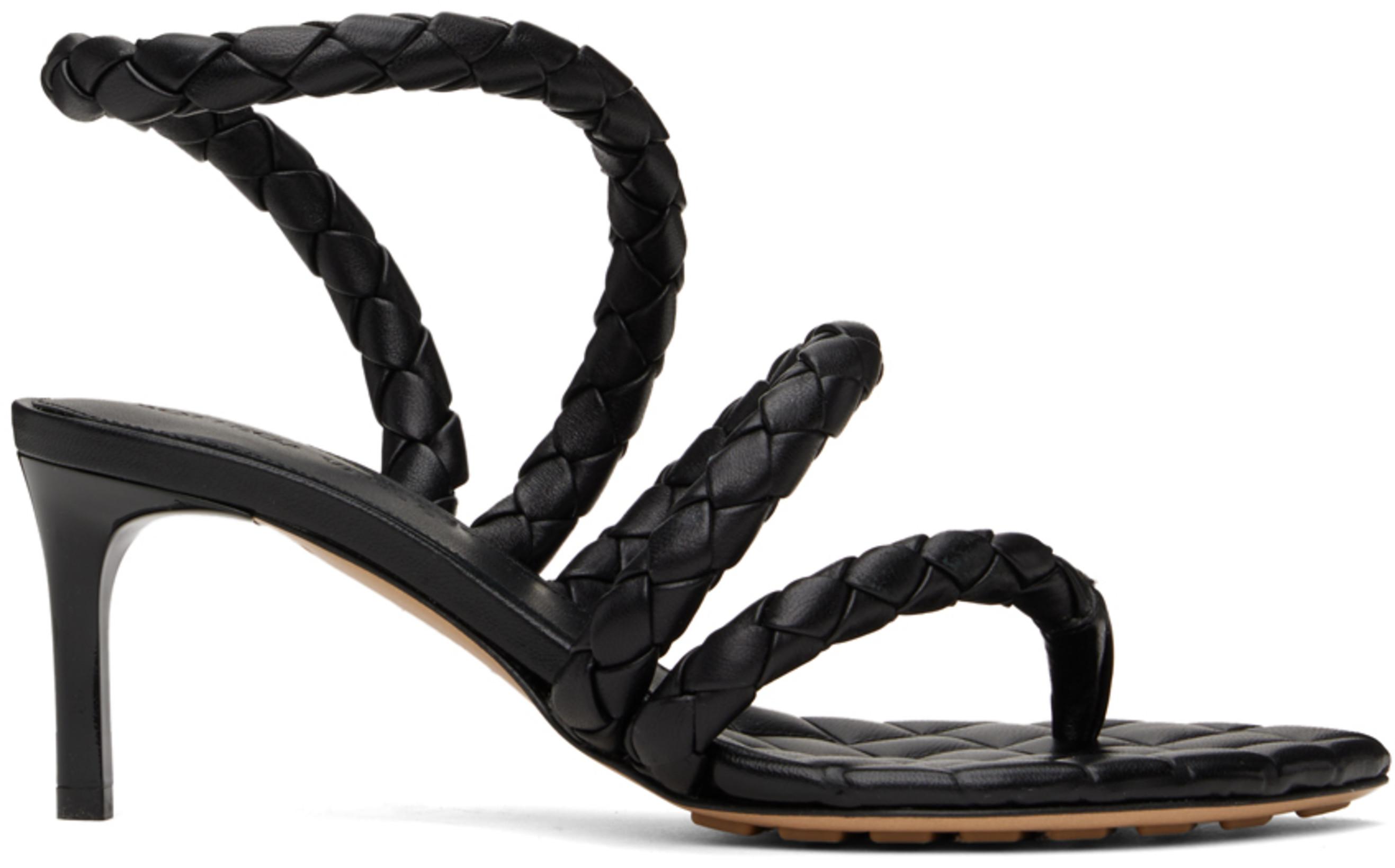 Black Leaf Heeled Sandals by BOTTEGA VENETA