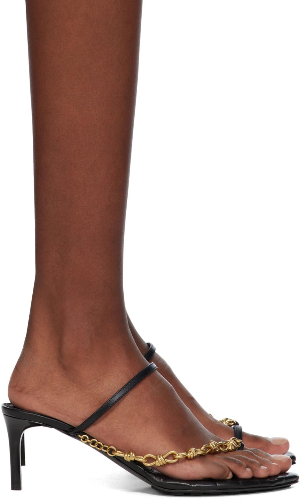 Black Leaf Sandals by BOTTEGA VENETA