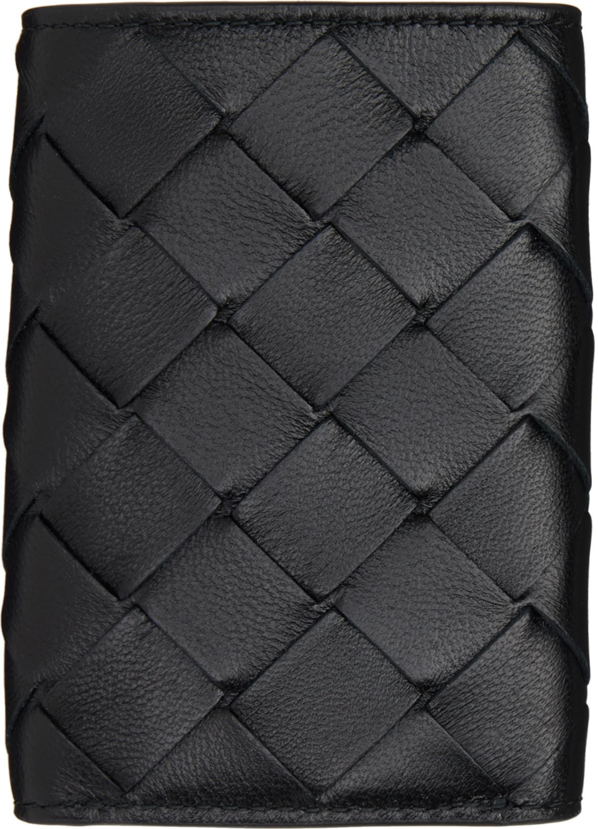 Black Tiny Trifold Wallet by BOTTEGA VENETA