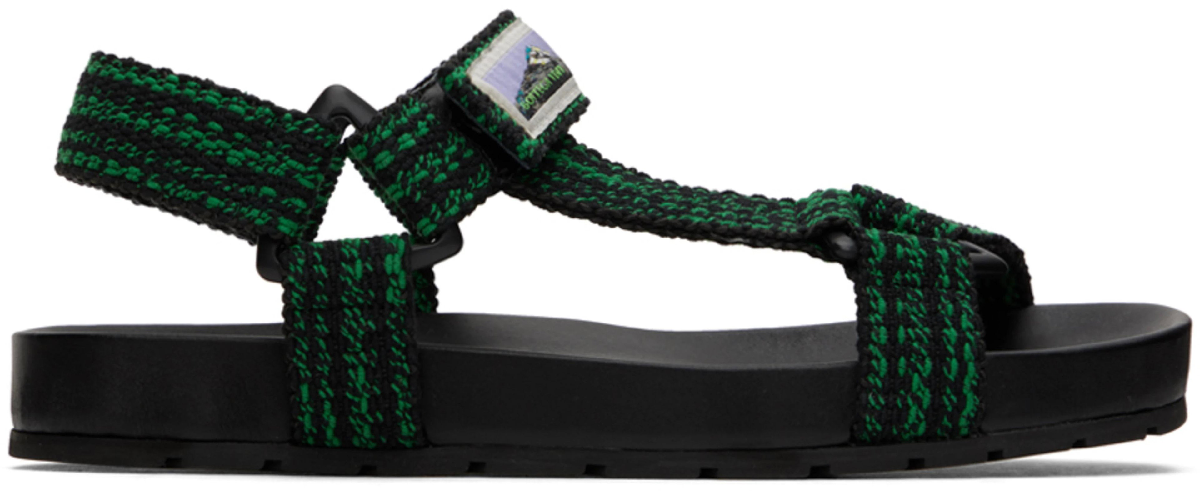 Black & Green Trip Sandals by BOTTEGA VENETA