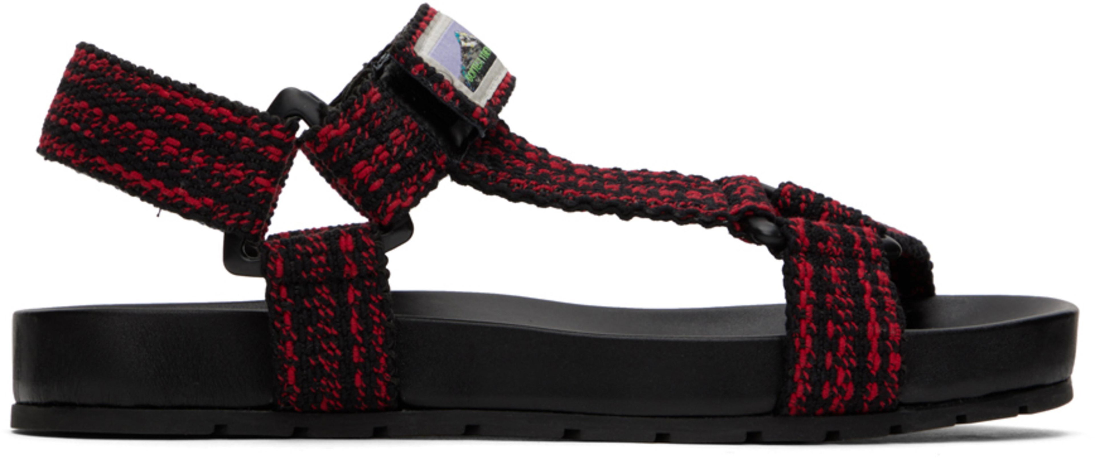 Black & Red Trip Sandals by BOTTEGA VENETA