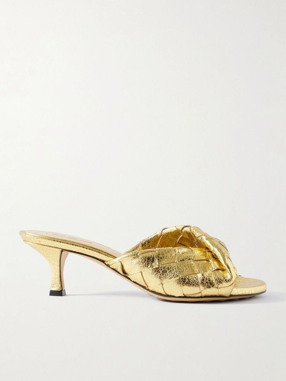 Blink twisted intrecciato metallic leather mules by BOTTEGA VENETA