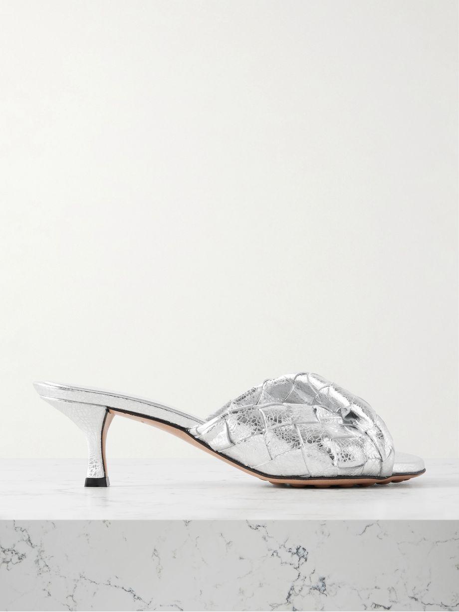 Blink twisted intrecciato metallic leather mules by BOTTEGA VENETA