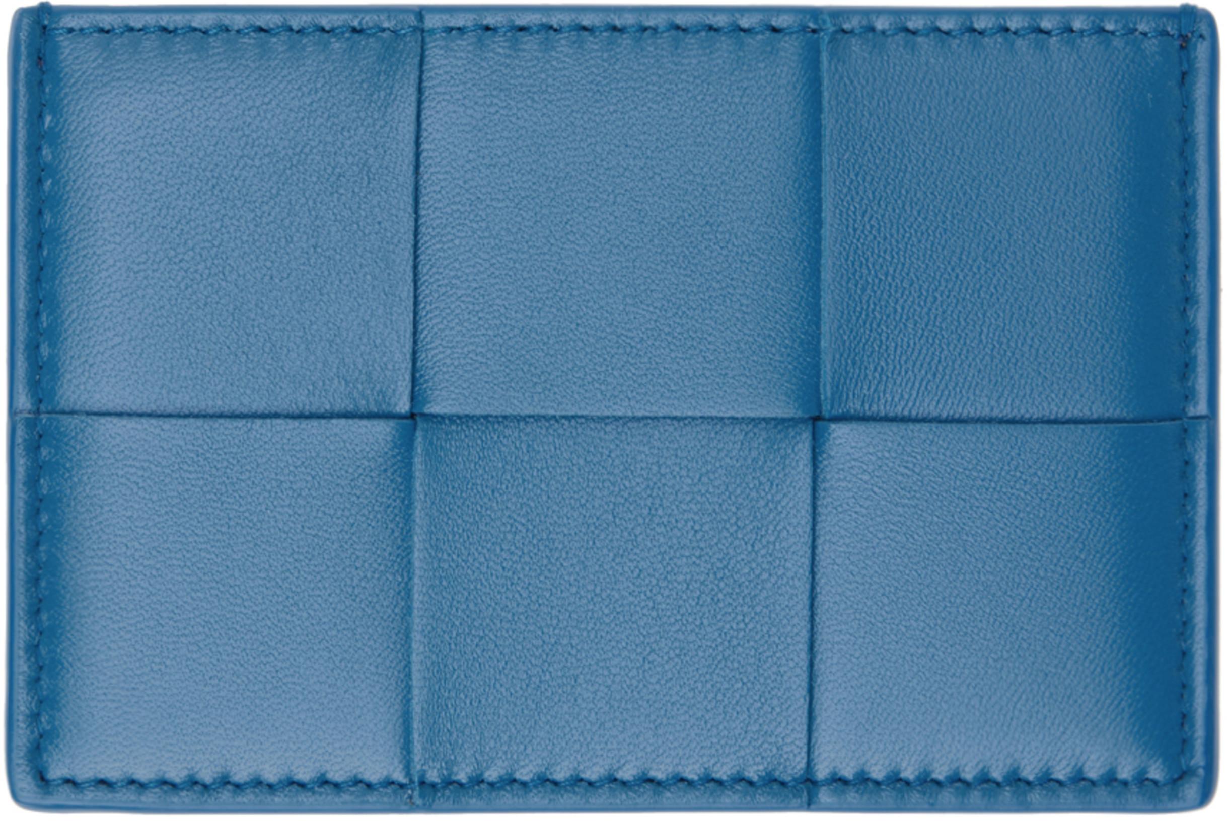 Blue Cassette Card Holder by BOTTEGA VENETA