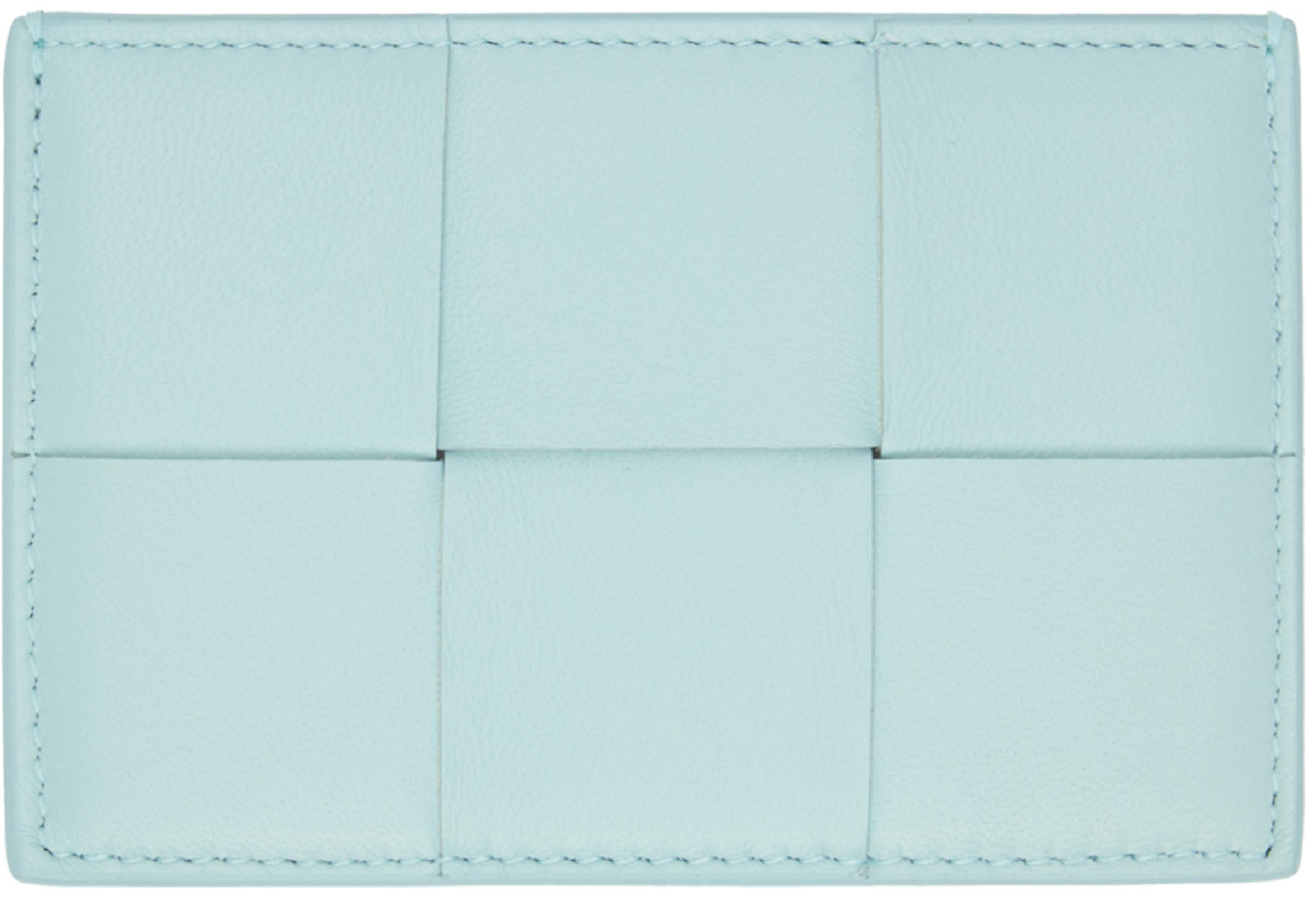 Blue Cassette Card Holder by BOTTEGA VENETA