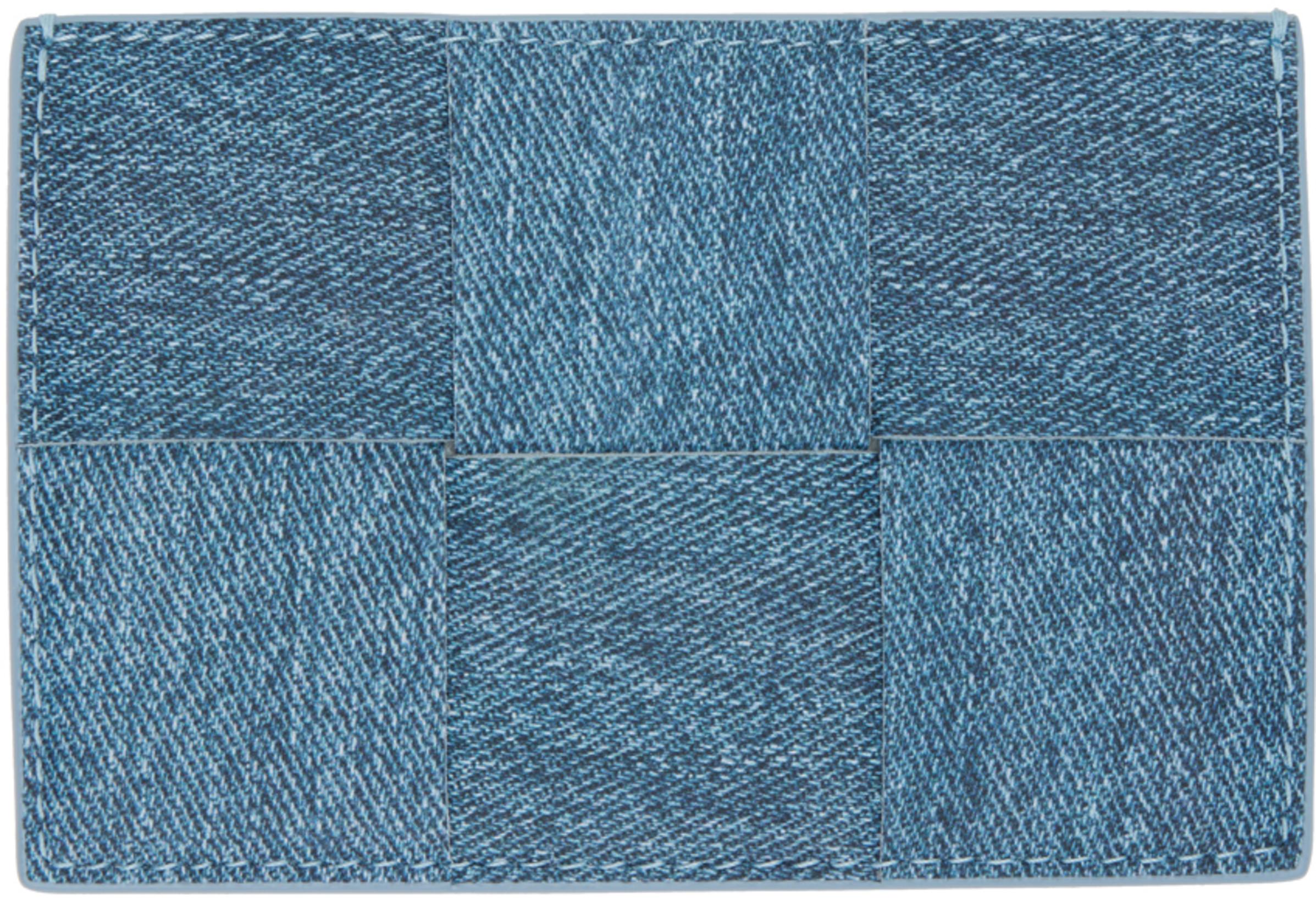 Blue Cassette Credit Card Holder by BOTTEGA VENETA