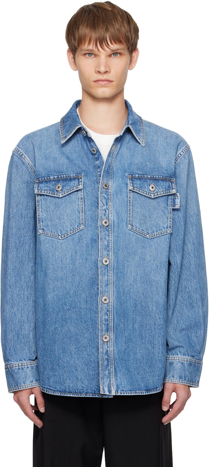 Blue Faded Denim Shirt by BOTTEGA VENETA
