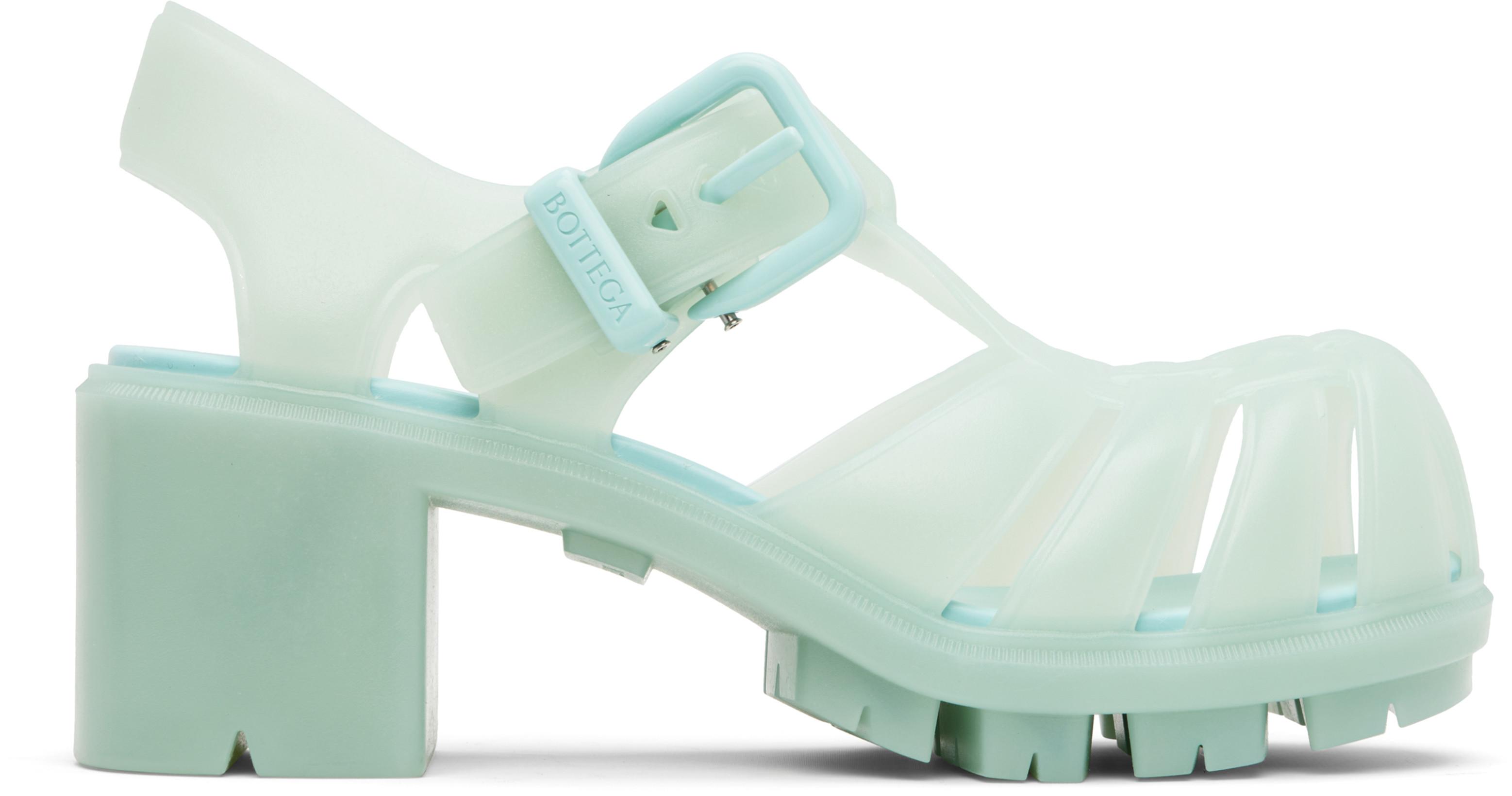Blue Gertie Fisherman Heeled Sandals by BOTTEGA VENETA