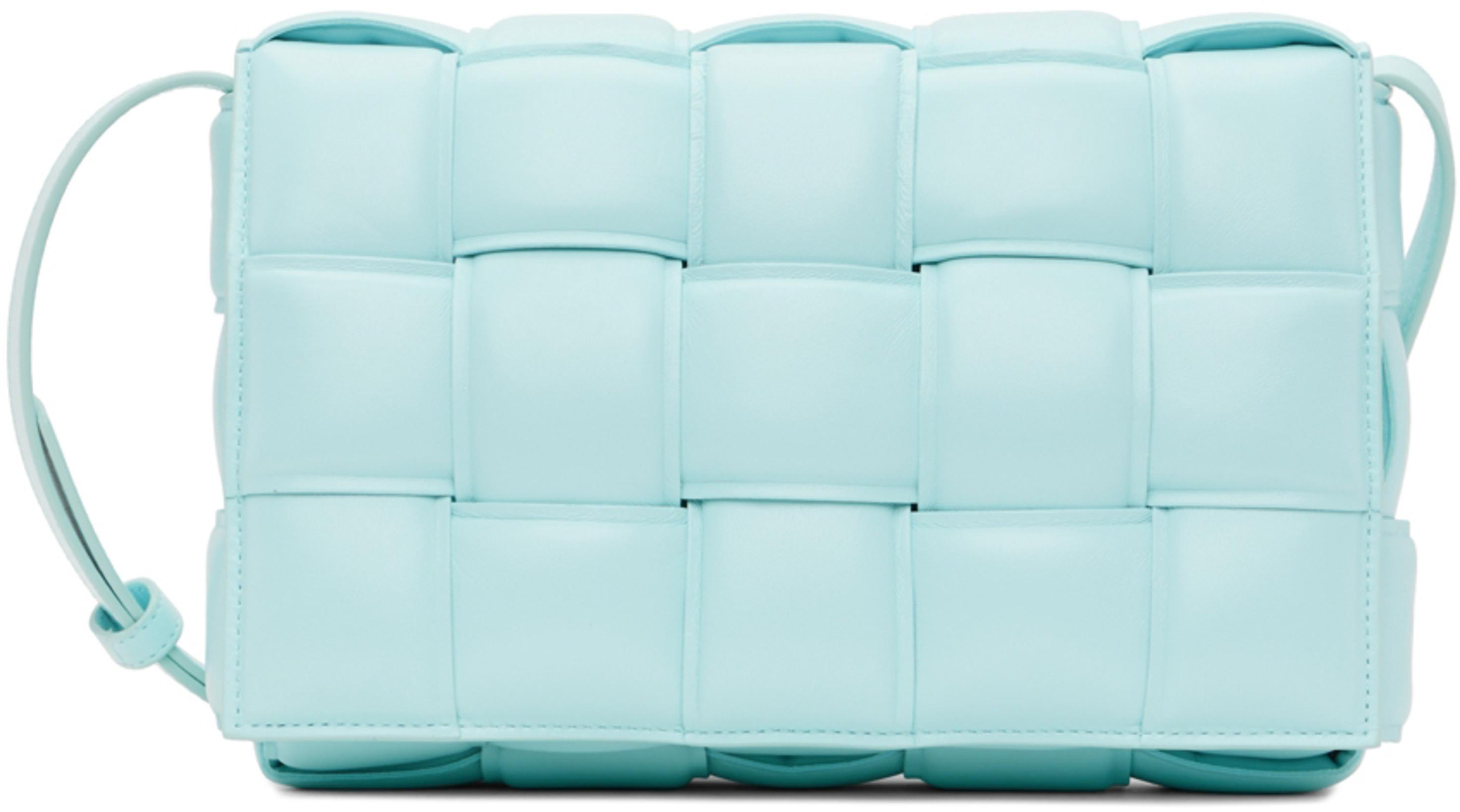 Blue Padded Cassette Shoulder Bag by BOTTEGA VENETA