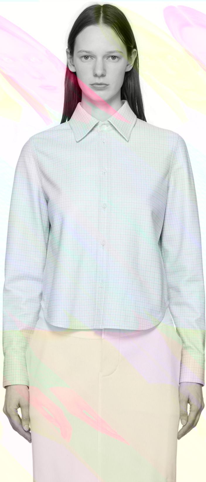 Blue Printed Leather Shirt by BOTTEGA VENETA