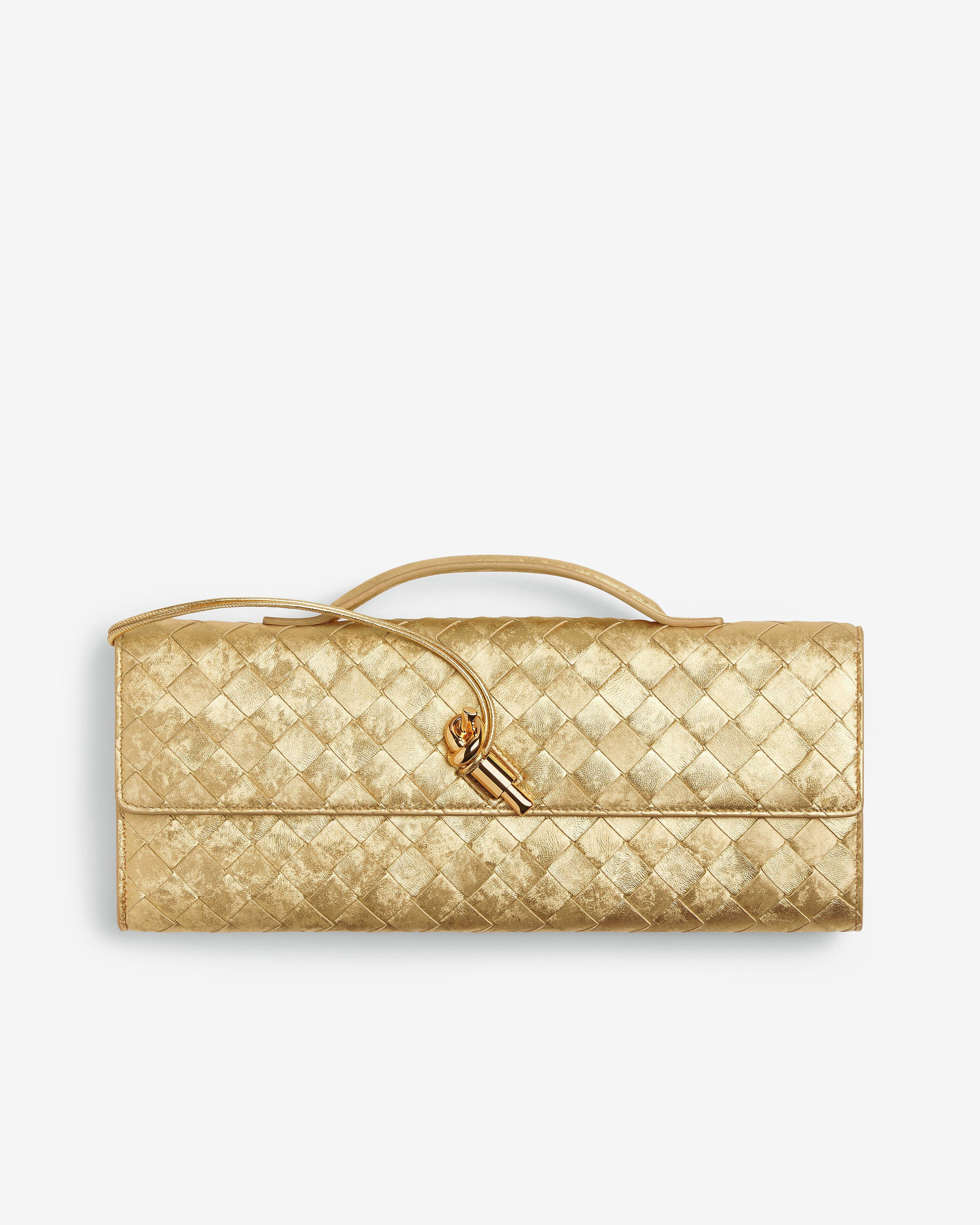 Bottega Veneta - Andiamo Clutch - (Gold) by BOTTEGA VENETA