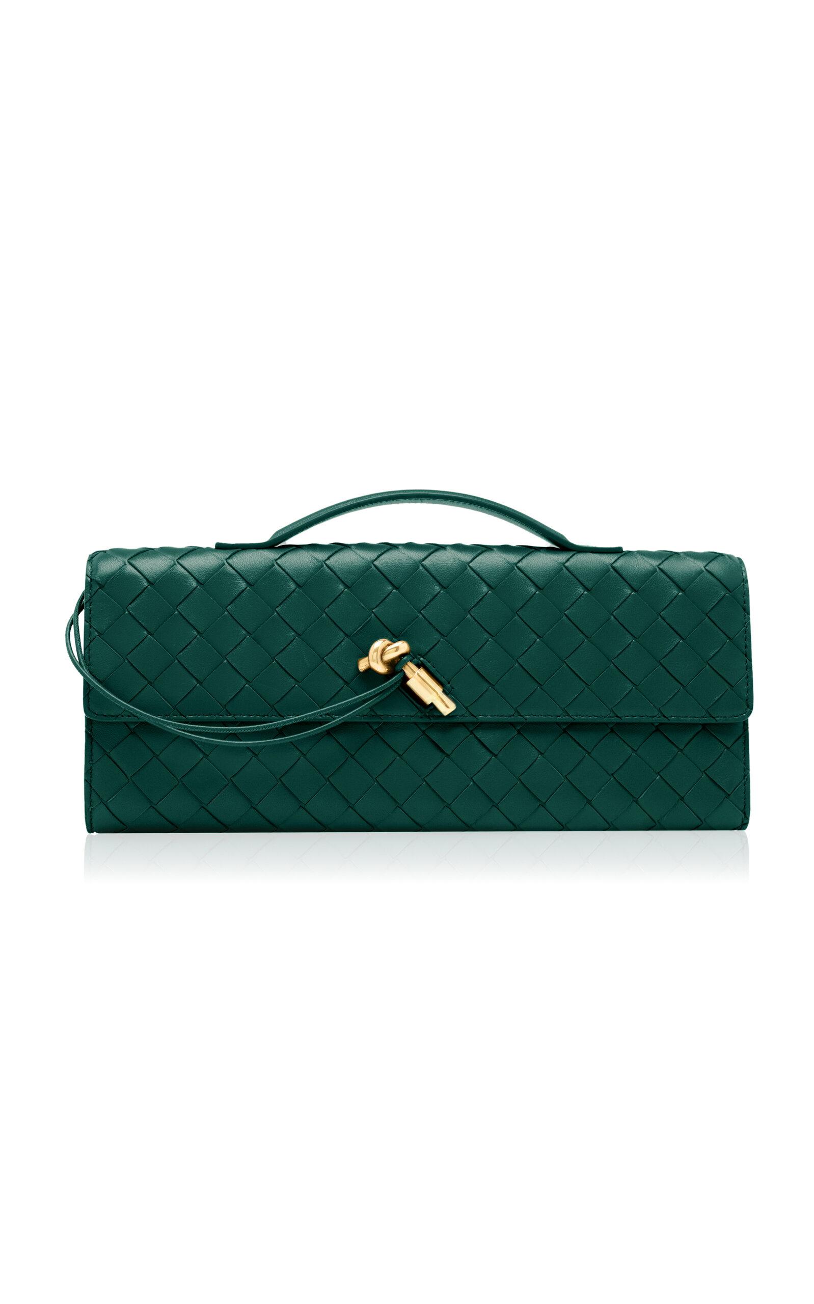 Bottega Veneta Andiamo Intrecciato Leather E/W Clutch  - Moda Operandi by BOTTEGA VENETA