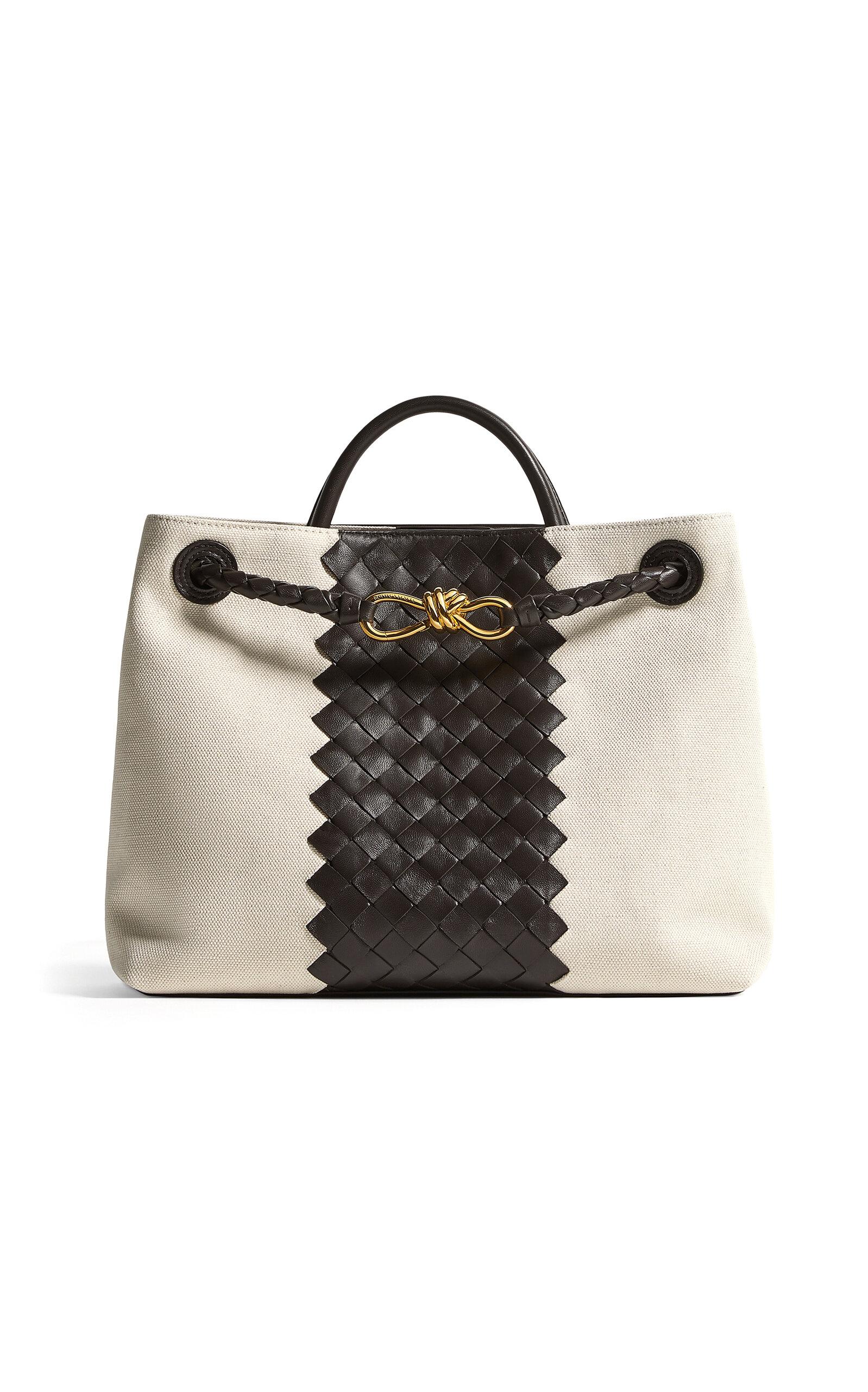 Bottega Veneta Andiamo Intrecciato Leather and Canvas Bag - Moda Operandi by BOTTEGA VENETA