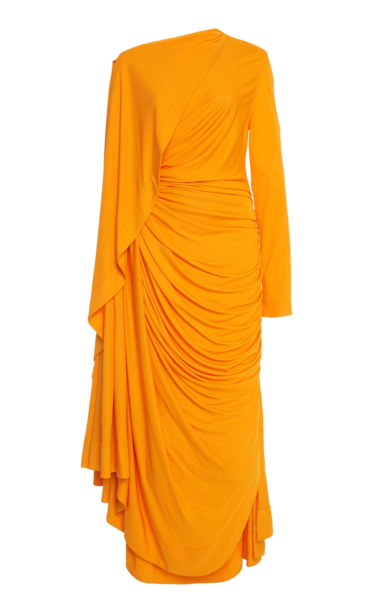 Bottega Veneta Asymmetric Draped Jersey Midi Dress - Moda Operandi by BOTTEGA VENETA