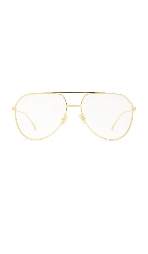Bottega Veneta Aviator Eyeglasses in Metallic Gold by BOTTEGA VENETA
