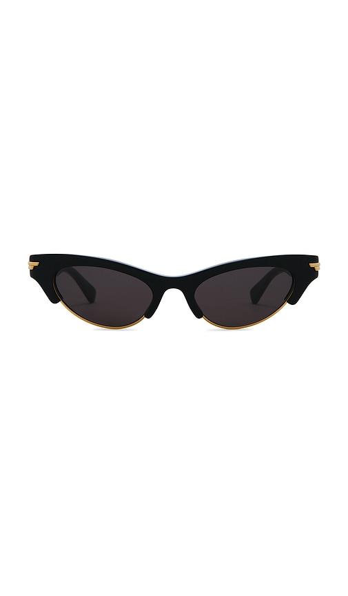 Bottega Veneta Bold Ribbon Cat Eye Sunglasses in Black & Grey by BOTTEGA VENETA