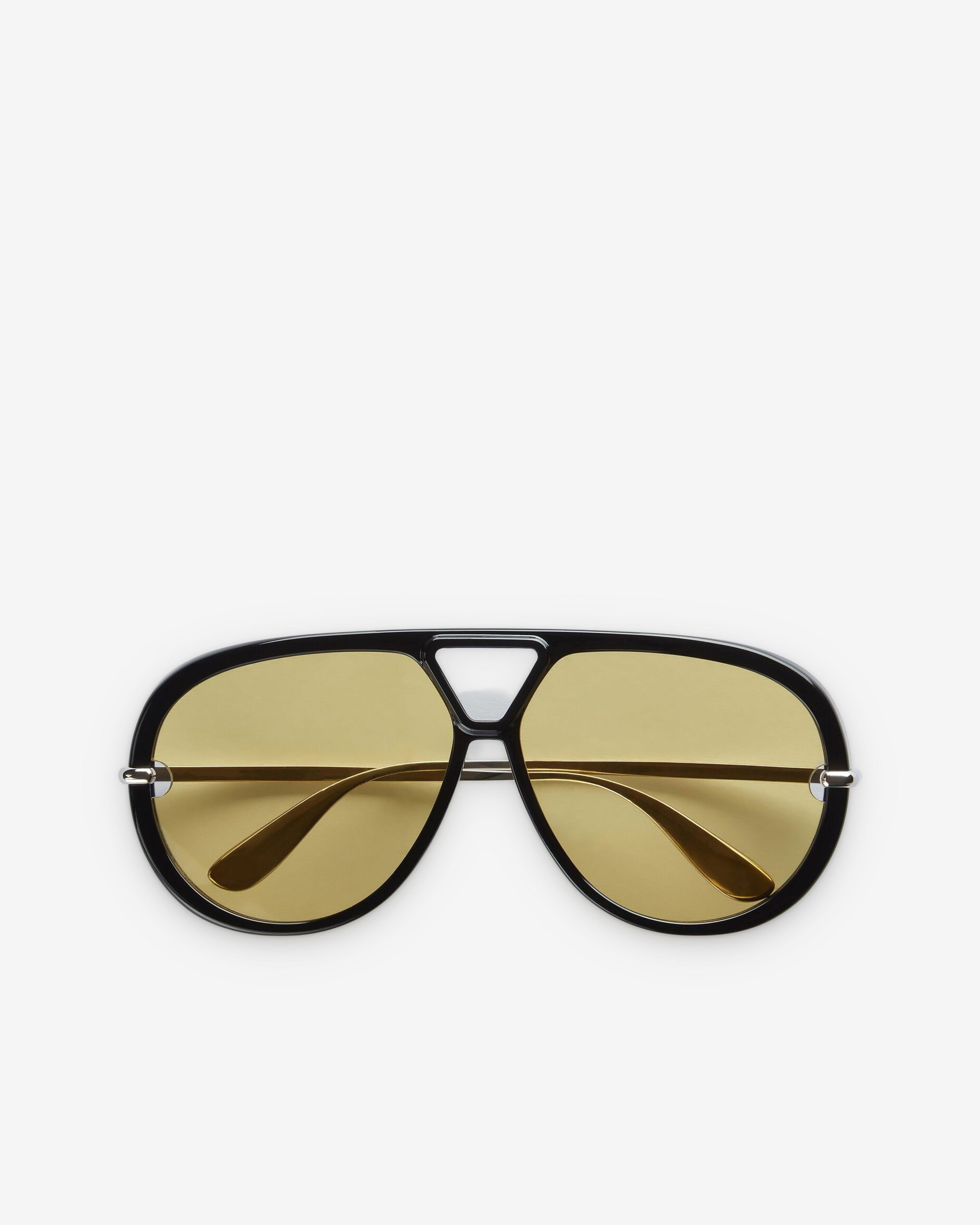 Bottega Veneta - Classic Aviator Sunglasses - (Black / Yellow) by BOTTEGA VENETA