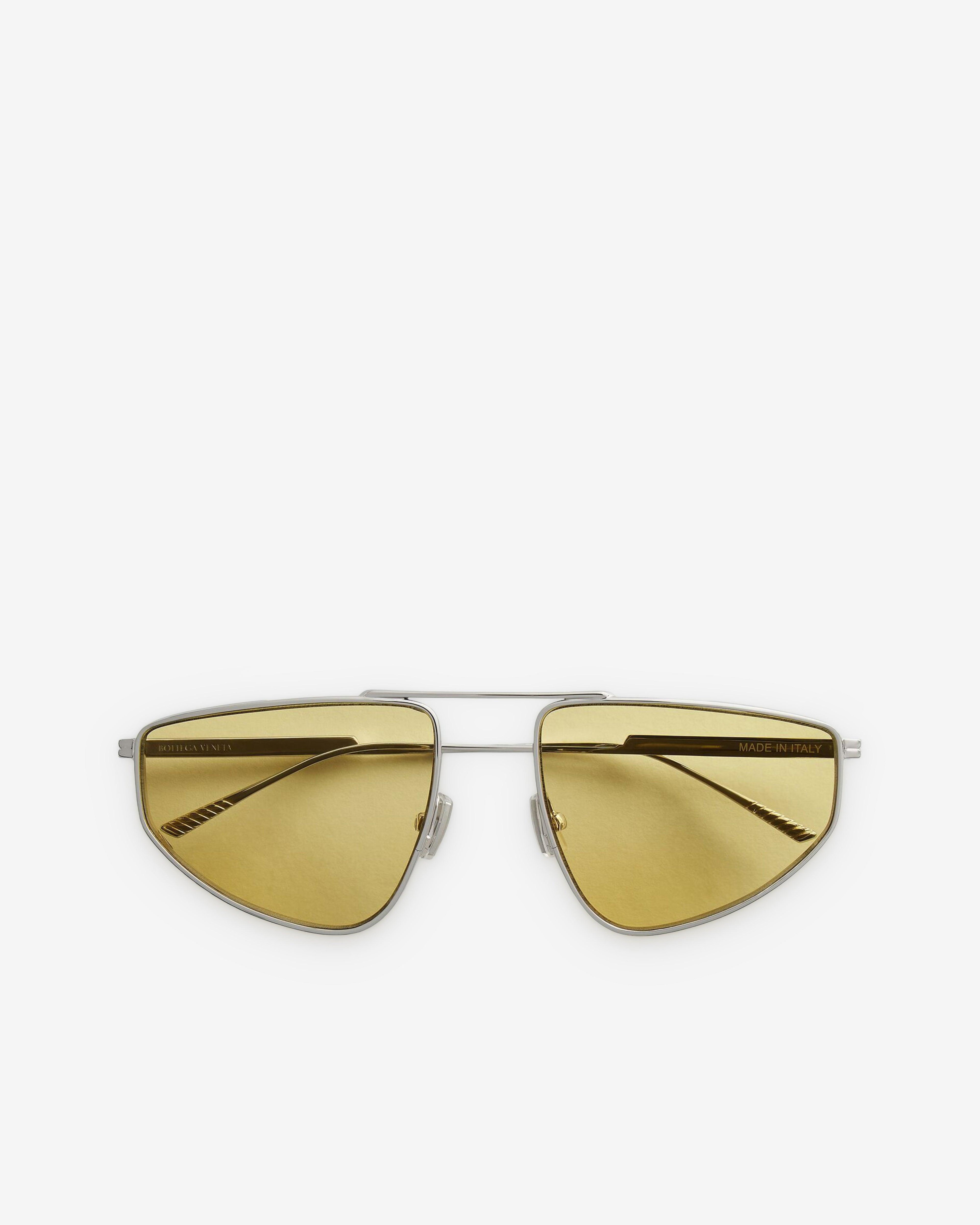 Bottega Veneta - Classic Aviator Sunglasses - (Silver / Yellow) by BOTTEGA VENETA