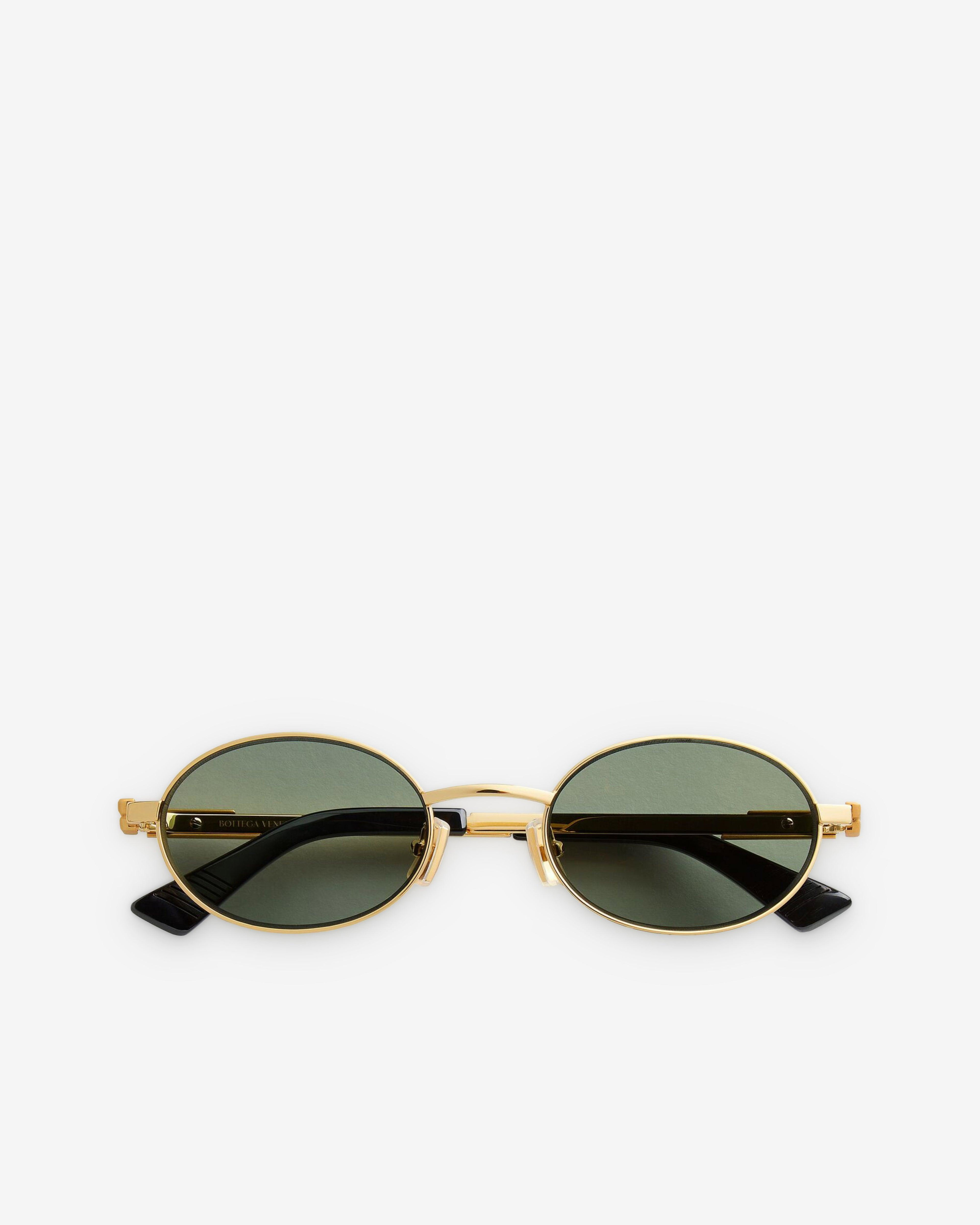 Bottega Veneta - Classic Oval Sunglasses - (Gold / Green) by BOTTEGA VENETA